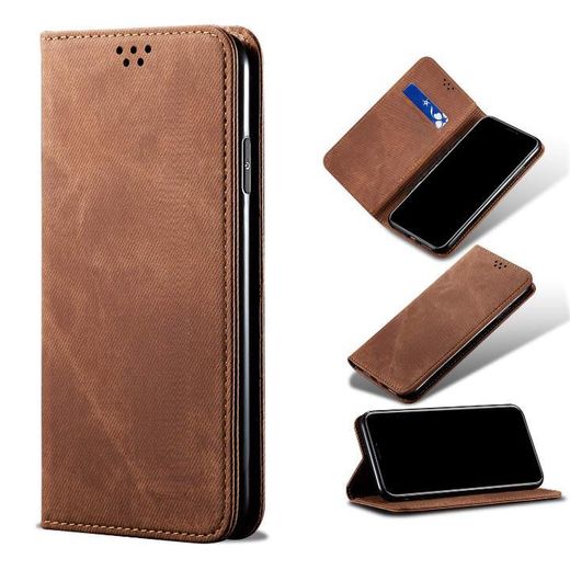 Generic Richboss Premium Flip Wallet Leather Case for Samsung Galaxy A11 Stylish Book Cover with Card Slots and Full Protective Design - Royal Brown Leather - image 3