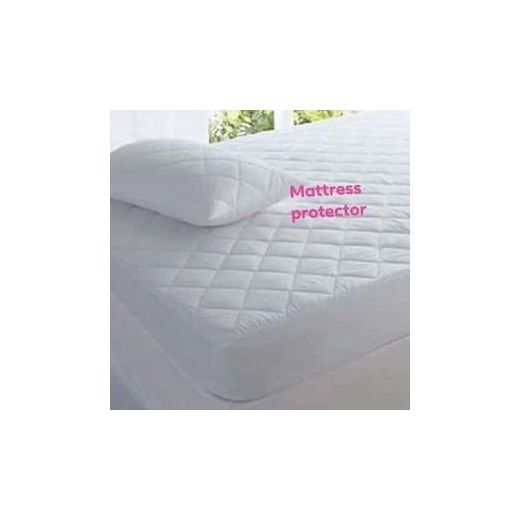 White Waterproof Mattress Protector - Fitted Polyester, Soft & Noiseless