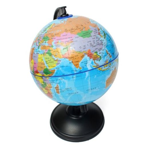 Generic 30cm Black World Map Rotating Globe - Plastic Base & Handle - image 2