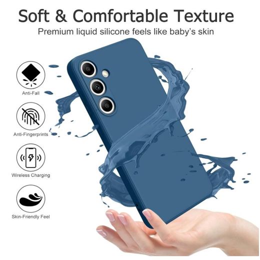 Generic Premium Soft Silicone Phone Case for Samsung Galaxy S25 Plus Shockproof Anti Scratch Slim Protective Back Cover - Navy Blue - image 4