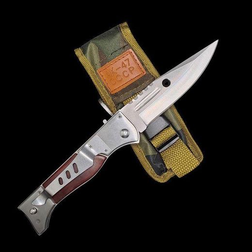 Heavy Duty Foldable Knife Pocket Pen Camping EDC with Pouch Hunting