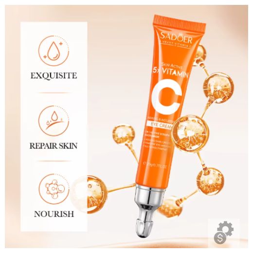 SADOER Vitamin C Eye Cream Anti Dark Circles Eyes Bags Remover Moisturizing Brightening Firming Skin Care Products for Eyes - image 2