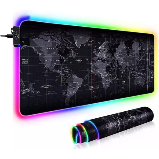 Generic RGB Gaming Mouse pad, Large Mouse pad Effectively Improve The Sensitivity of The Game Mouse, 14 Kinds of Light Mouse pad, Waterproof Soft Non-Slip Oversized Computer Keyboard pad (80cm x 30cm)