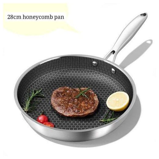 Generic Hybrid Nonstick Stainless Steel Frying Pan, 10 Inch (28cm) Large Honeycomb Skillet With Handle - Induction Cooking Fry Pan - image 2
