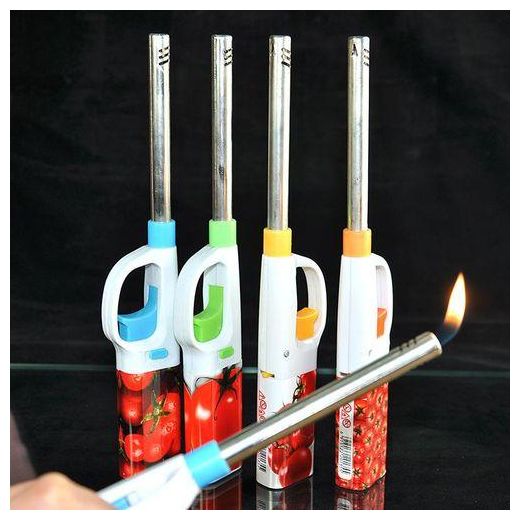 Generic Refillable Butane Gas Flame Igniter Windproof Lighter For BBQ Kitchen And Outdoors - image 2