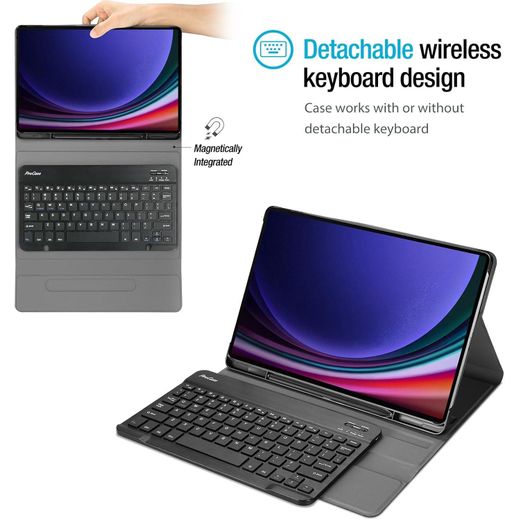 Generic ProCase Keyboard Case For Galaxy Tab S10 2024 SM-X720/ S9 11 Inch 2023 SM-X710 /X716B /X718U With S Pen Holder, Protective Cover Case With Detachable Wireless Keyboard For Galaxy Tab S10 / S9 - image 3