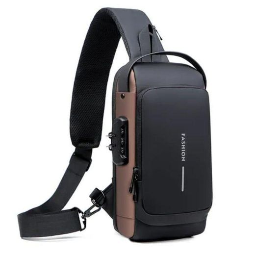 Fashion  Anti-Theft USB Crossbody Bag/Travel Sling Backpack- Black, Blue,Grey - image 2