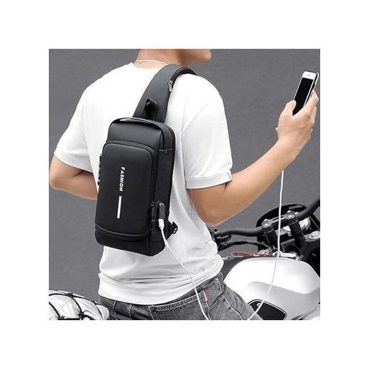 Fashion  Anti-Theft USB Crossbody Bag/Travel Sling Backpack- Black, Blue,Grey - image 4