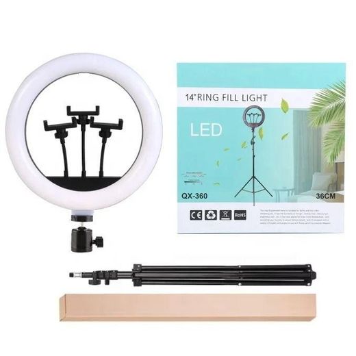 Generic QX-360 14 Inch LED Ring Light Kit With Adjustable Tripod Sta