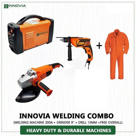 Innovia Commercial Welding Machine 200A + Grinder Big Size 9" + Drill 13MM