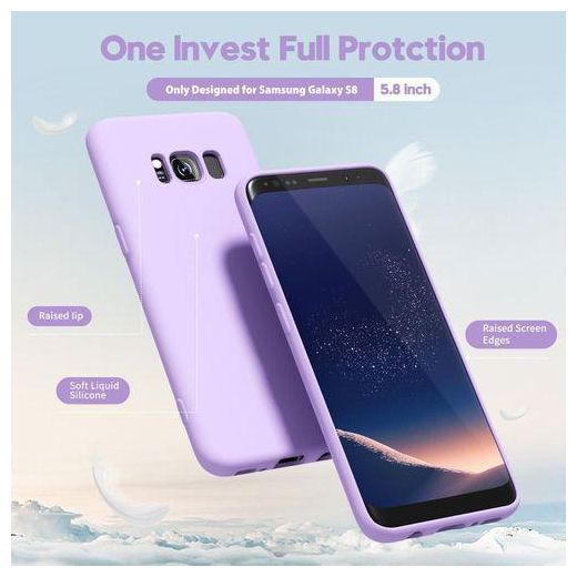 Generic Samsung Galaxy S8 Designed Phone Case Liquid Silicone, Protective Phone Cover with Comfortable Grip and Durable Design - image 2