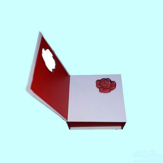 Gift Gift Jewelry Box - 9cm x 9cm x 4cm - Sturdy Cardboard - Unisex - Red & White - Perfect for Valentine's Day - image 3
