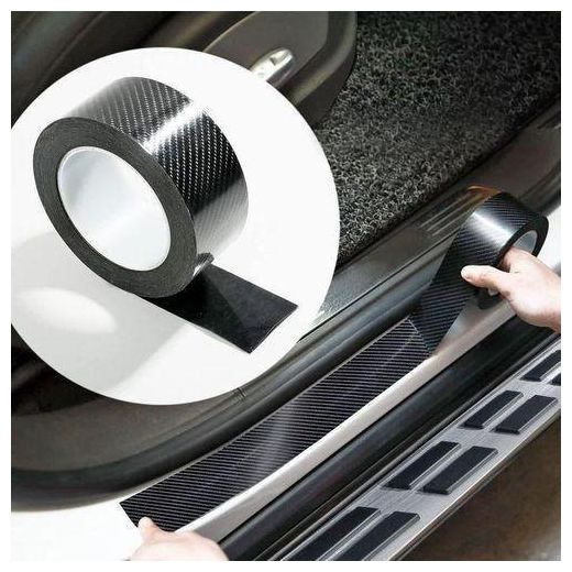 Nano Carbon Fiber Car Sticker DIY Paste Protector Strip Auto Door Sill Side Mirror Anti Scratch Tape Waterproof Protection Film