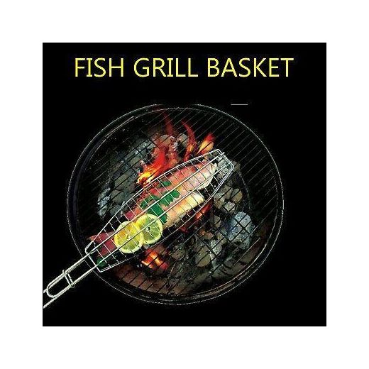 Generic Stainless Steel Grill Basket Portable Barbecue Vegetable Steak Meat Fish Mesh Holder Picnic Grill Net Mat Outdoor BBQ Accessorie
