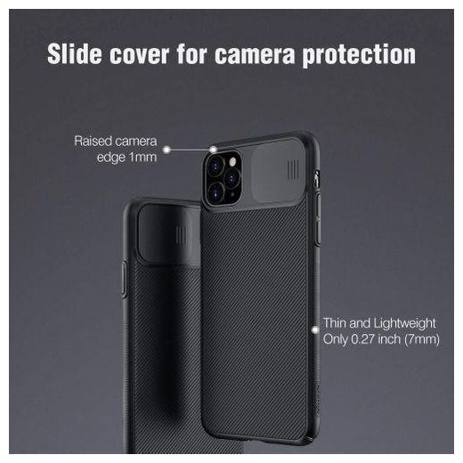 Nilkin CamShield IPhone 11 Pro CaseSlim Full-Body IPhone 11 Pro Protective Cases Cover For 11 Pro Heavy Drop Protection Patent Design 5.8''(Black)