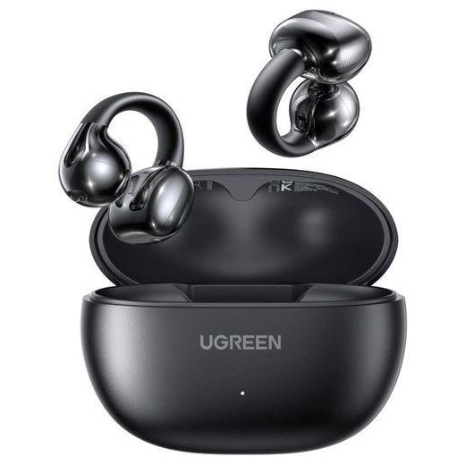 Ugreen  HiTune S3 Open Ear Earbuds Bluetooth 5.4 Clip On Wireless Headphones ENC Mic for Clear Calls 30H Playtime IPX5 Waterproof Earphones for Running Workout, Cyclists, Compatible with iPhone, Black