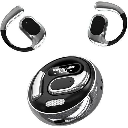 Generic Open Ear Wireless Sports Earphones with Earhooks Stereo Hanging Ear Headphones for Running Cycling - Black - image 2