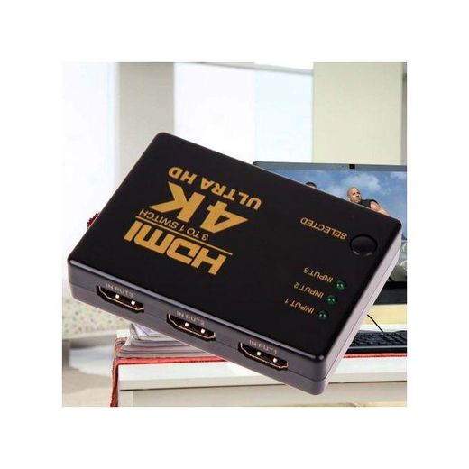 Generic 4K*2K 3in 1out HDMI Switch Hub Splitter TV Ultra HD For HDTV PC PURIMU - image 2