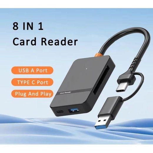 Generic USB Type C 8-in-1 Multi-Ports Card Reader Hub - Supports SD, MicroSD, CF, USB 3.0, 2TB Capacity - image 3