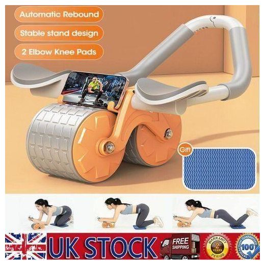Generic Share This Product    Ab Wheel, Ab Abdominal Exercise Roller With Extra Thick Knee Pad Mat, Automatic Rebound Abdominal Wheel For Core And Abdominal Strength Training, Home Gym Handy Workout Equipment - image 3