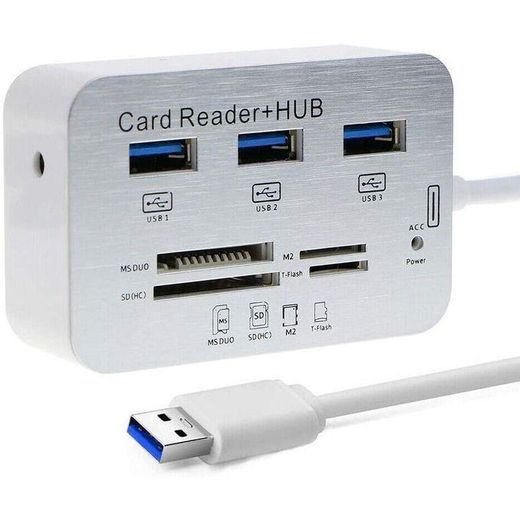 Generic 3 Port USB 3.0 Hub With Card Reader MS SD M2 TF Multi-in-1 Memory Adapter - image 2