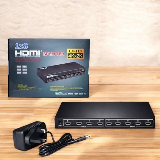 High Performance & Fast Data Transfer 4K 8 Port HDMI Splitter 1×8 Repeater Amplifier
