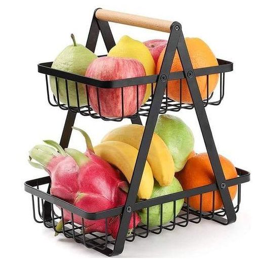 Metallic 2 Layer Multifunctional Organizer / Fruit Rack