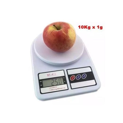 10kg Digital Kitchen Scale - Arctic White, ABS Plastic, High Precision, Tare Function, LCD Display