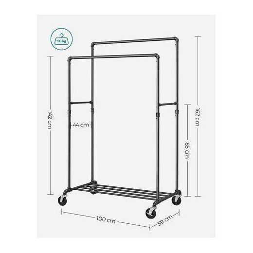 LASA Double-Rail Rolling Clothes Rack - image 2