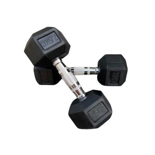 Generic 7.5 KG Dumbbells Set For Gym and Home Work Out  15KG - Black and Silver Colour