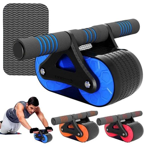 Generic  Fitness Ab Roller Coaster Wheel Automatic Rebound Belly Wheel Gym Fitness Double-Wheeled Core Roller Wheel For Belly Exercise - image 2