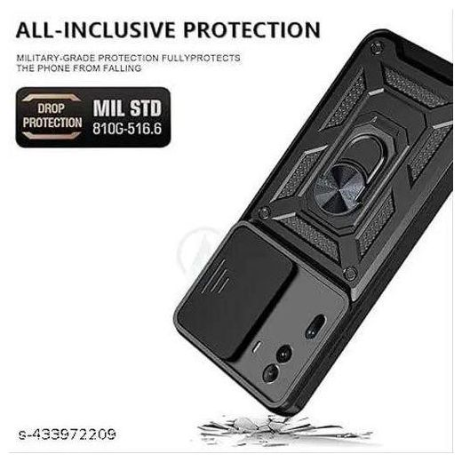 Case Black Stand  with Slide Camera Cover, Built-in 360° Rotate Ring Kickstand Cover for Oppo Reno 11 Pro - image 2