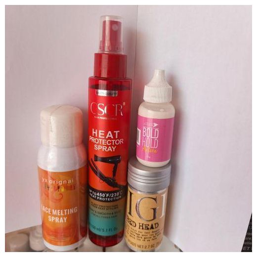 Beauty 5 in 1 set Wig glue, Wax stick, Heat protection spray, Yx original Lace melting spray + FREE wig Cap