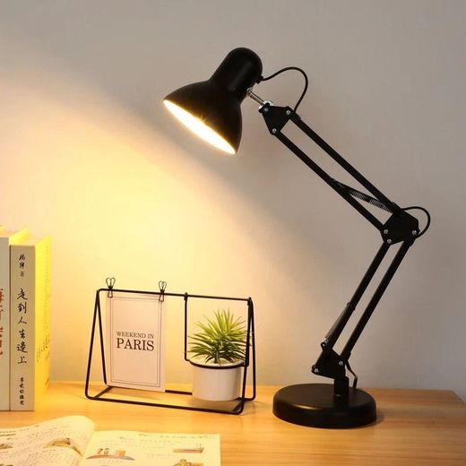 Generic Bedroom Clip-on LED Black Desk Lamp Portable Study Light Adjustable Room Clip Lamp Dormitory Reading Clamp Flexible Folding Table Lamp with Clamp Reading Lamp Classic LED Table Lamp