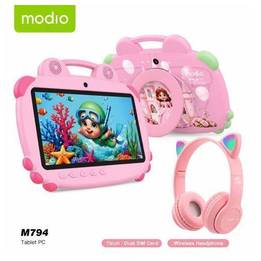 Modio  M794 Kids Tablet – 7 Inch, Dual SIM, for Kids 1–8 Years- PINK- - image 3