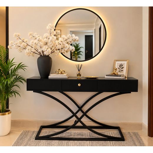 Generic Modern Black Console Table – 110 × 30 × 90 cm - image 4