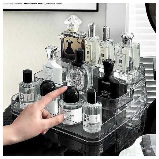 Generic Acrylic Perfume display rack, high-grade skin care lotion sample cosmetics organizer, entrance door desktop high appearance level transparent storage box - image 2