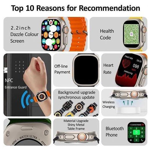 Generic Series 10 Ultra7-in-1 Watch Band 2.3 Inch HD Full Touch Screen Smart Bluetooth Call Smart Watch - image 3