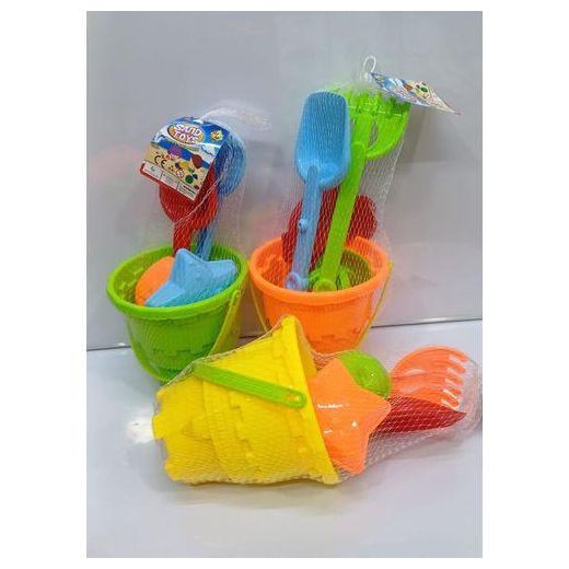 Generic Kids 7-Piece Beach Sand Toy Set - Durable Sand Castle Building Kit with Large Bucket, Shovel, Rake, and Animal Molds - Outdoor Summer Play Set for Toddlers - image 3