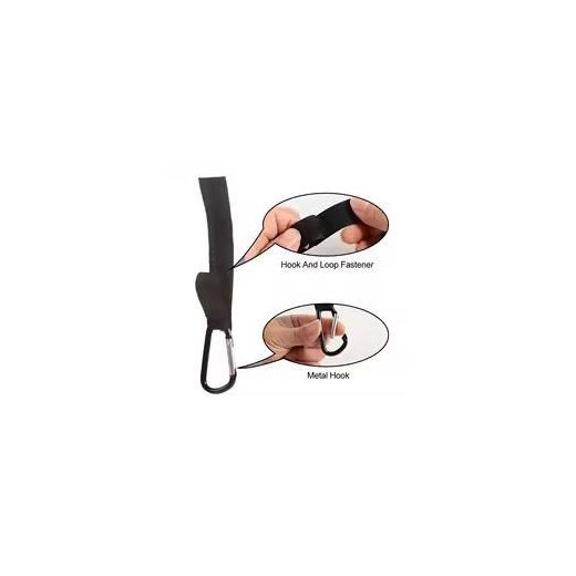Generic 2pcs Baby Stroller Hook with Carabiner Clips, Adjustable Pram Bag Hanger, Multi-Purpose Stroller Accessories - image 2