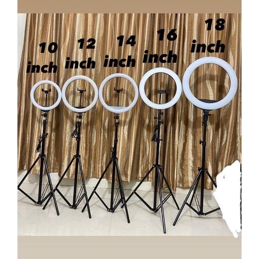 Generic Ring Light with Adjustable Tripod Stand – 10" / 12" / 13" / 14" / 18" / 22" LED Lighting for Photos, Makeup, TikTok, Content Creation