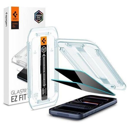 Spigen EZ Fit Pro 2 PACK PRIVACY Protector GUARD for iPhone 18 Pro Max 9H Hardness Tempered Glass, Easy Installation Kit WITH APPLICATION KIT/Auto-align TRAY-2 PIECES - image 2