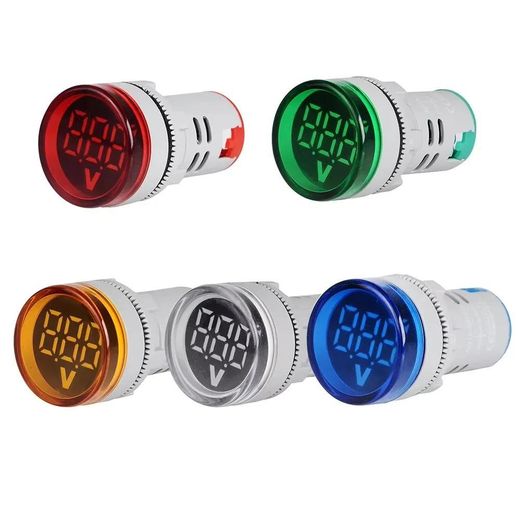Generic DIY Mini Digital Voltmeter 22mm Round AC 60-500V Volt Voltage Tester Meter Monitor Power LED Indicator Pilot Lamp Light Display