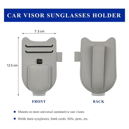 Generic Car Sun Visor organizer ,Magnetic Leather Glasses Clip with Ticket and Pen Holder, Fits Most Vehicles - image 2