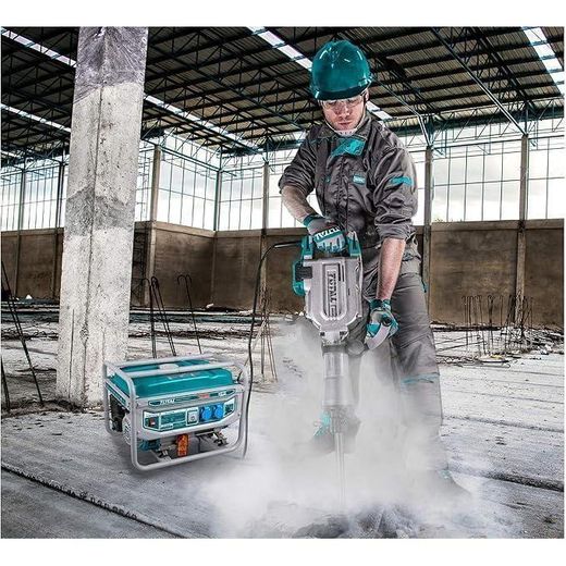 TOTAL Heavy duty 1700W Demolition Jack Hammer with Flat Chisel and Point Chisel Bits,  Demolition Chipping Hammer Concrete Pavement Breaker, DIY Construction Concrete Floor Breaker, Punch Drill for brick, concrete, rocks, and mortar - image 3