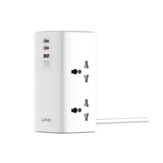 LDNIO Tower Extension  Power socket 4 Way + 2USB-C + 1USB-A Extension Cord Surge Protection PD+PPS+SCP+QC3.0 (SC4383)