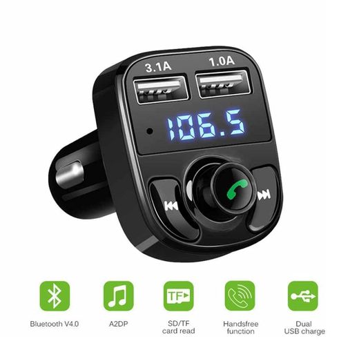 Generic 2 pieces Car Bluetooth Device Charger for Call Receiver with Music System, FM Transmitter, Mp3 Audio Music, Stereo Adapter, - image 3