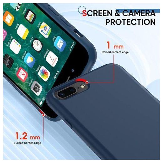 Generic iPhone 8 Plus Navy Silicone Rubber Protective Phone Cover Case - image 3
