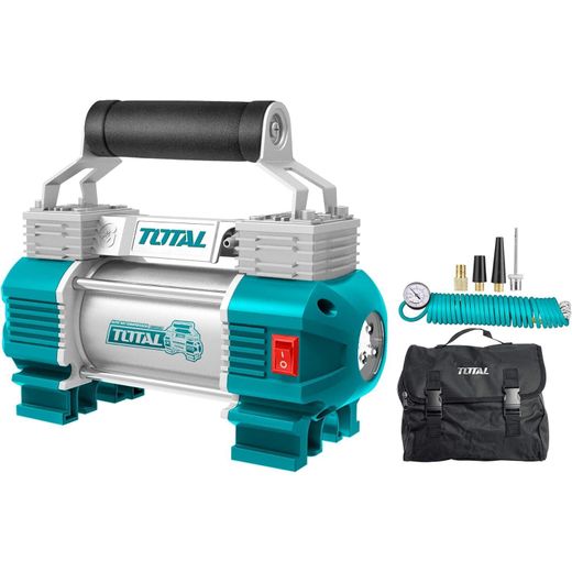 TOTAL Tire Inflator Portable Air Compressor, Heavy Duty Double Cylinder 12V Tire Pump 120 PSI Car Tyre Air Pump with Pressure Gauge Led Light for Pickup SUV offroad ATV, Auto Off, 4X Faster - image 2
