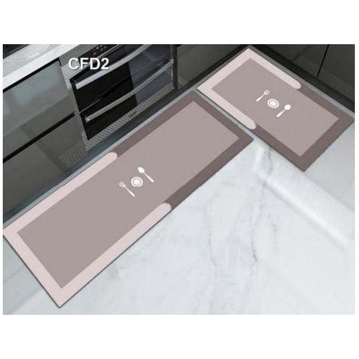 Generic High quality HEAVY grip Rubber underside floor  2pcs set  3D kitchen mat  NON SLIP 40 by 60cm  40by120cm  thickness 4mm - image 3